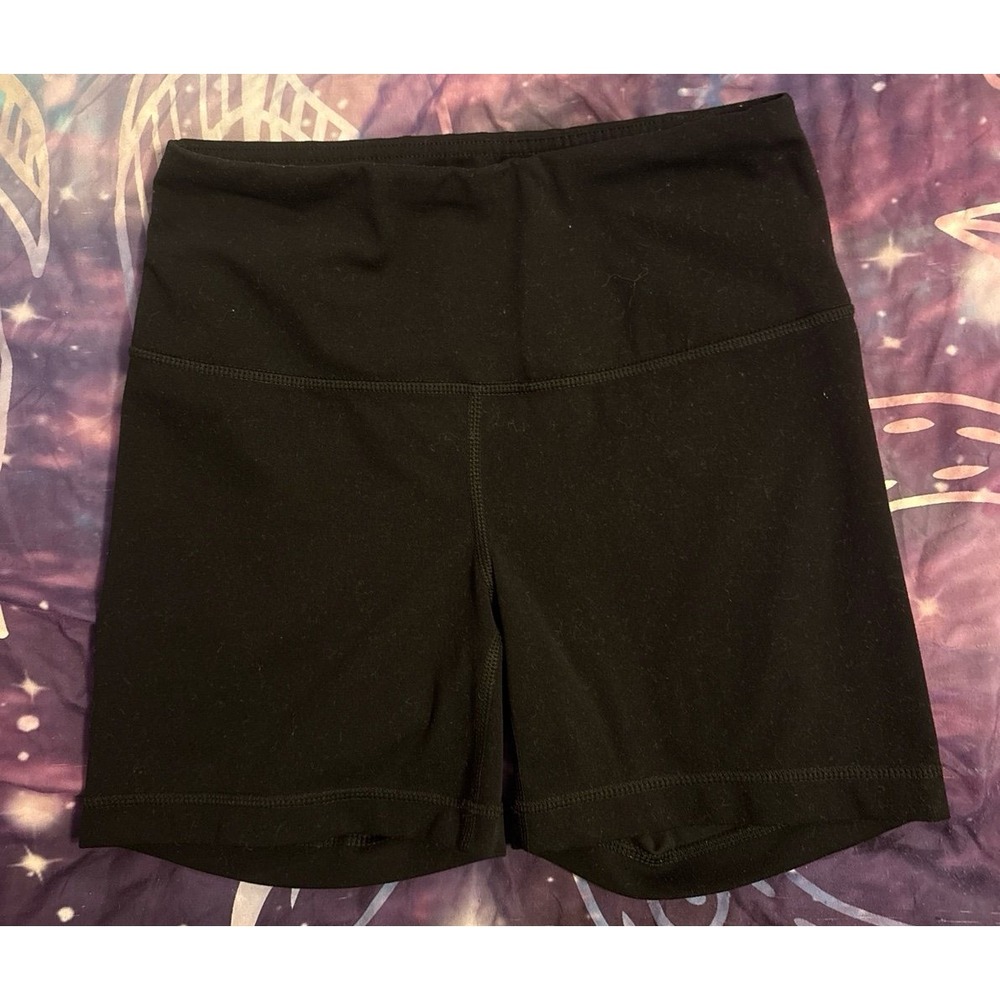 Yogalicious Lux Black Stretch Activewear Bike Shorts, Size Small